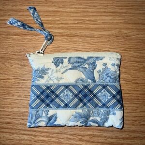 RARE Vintage Blue Toile 2001 VERA BRADLEY Zipper Coin Purses